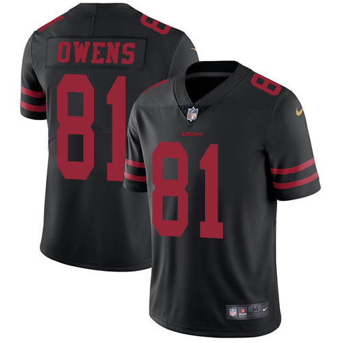 Nike 49ers #81 Terrell Owens Black Alternate Youth Stitched NFL Vapor Untouchable Limited Jersey